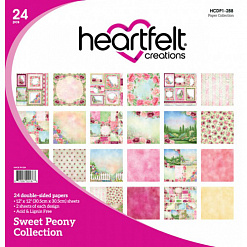 Набор бумаги 30х30 см "Sweet peony", 24 листа (Heartfelt Creations)