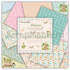 Набор бумаги 15х15 см "Принцесса", 12 листов (Dovercraft)