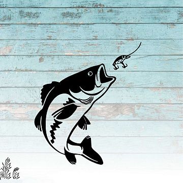 Штамп "Рыба и крючок", 3,5х4,5 см (Креатив)