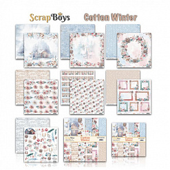Набор бумаги 30х30 см "Cotton winter", 12 листов (ScrapBoys)