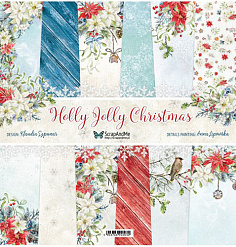 Набор бумаги 30х30 см "Holly Jolly Christmas", 6 листов (ScrapAndMe)