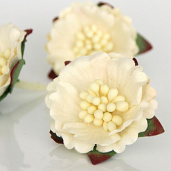 Цветок китайского пиона "Крупные тычинки. Молочный", 4,5 см, 1 шт (Craft)
