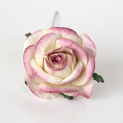 Цветок розы большой "Сиреневый с молочным", 5 см, 1 шт (Craft)