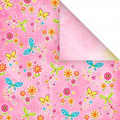 Бумага "Бабочки на розовом" (Mr.Painter)