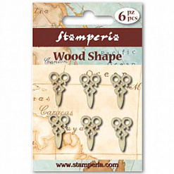 Набор деревянных украшений "Ножницы" (Stamperia)