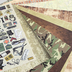 Набор бумаги 30х30 см "Military style", 10 листов (Фабрика Декору)