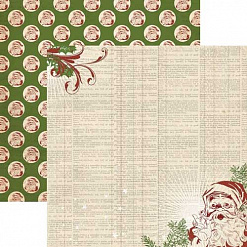 Набор бумаги 30х30 см с наклейками "Vintage christmas" (MME)