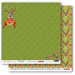 Набор бумаги 15х15 см "It's Christmas. Рождественская омела", 12 листов (ScrapBerry's)