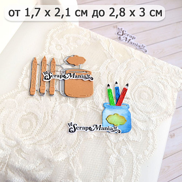 Нож "Школьная жизнь. Карандаши в банке", 2,8х3 см (ScrapMania)