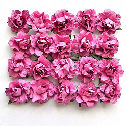 Набор бумажных роз с открытым бутоном "Бельведер. Пурпурная бабочка", 20 шт (Mr.Painter)