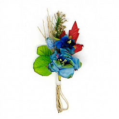 Букетик тканевых цветов "Голубой" (Рукоделие)