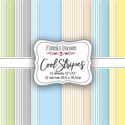 Набор бумаги 30х30 см "Cool Stripes", 12 листов (Фабрика Декору)