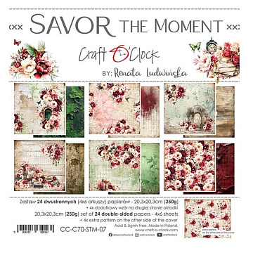 Набор бумаги 20х20 см "Savor the moment", 24 листа (CraftO'clock)