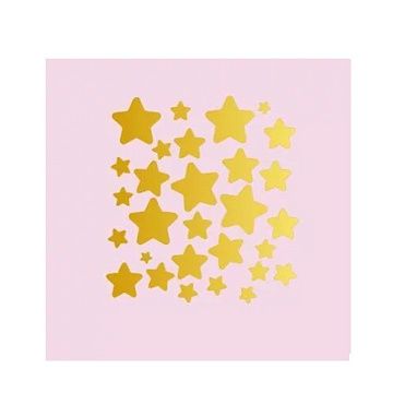 Термотрансферная наклейка "Звезды круглые. Золото", 8х8 см (Scrapmama)