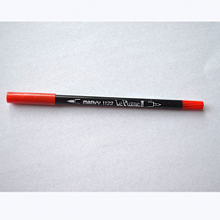 Маркер акварельный двусторонний "Le plume 2", толщина 0,3 мм, цвет алый (Marvy Uchida)