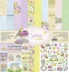 Набор бумаги 30х30 см "Spring Melody", 7 листов (Scrapodelie)
