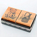 Набор штампов на деревянной основе "Мишка" (Kodomo no kao)