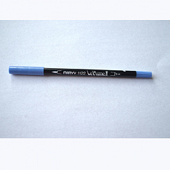 Маркер акварельный двусторонний "Le plume 2", толщина 0,3 мм, цвет сапфировый (Marvy Uchida)