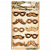Набор деревянных украшений "Усы и очки" 