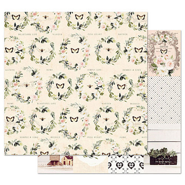 Бумага с фольгированием "Spring farm house. Full Heart" (Prima Marketing)