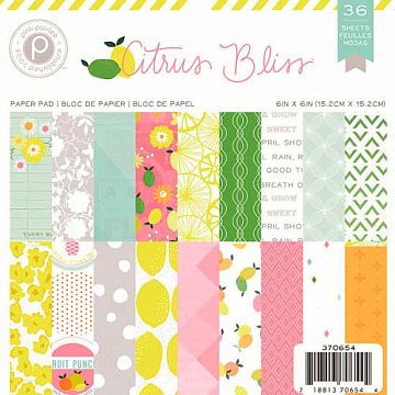 Набор бумаги 15х15 см "Citrus bliss. Цитрусовый бум", 36 листов (Pink Paislee)