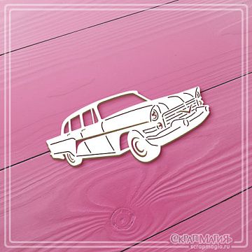 Чипборд "Ретро автомобиль Чайка", 6,9х3,2 см (СкрапМагия)