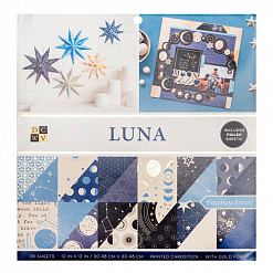 Набор бумаги 30х30 см с фольгированием "Luna", 36 листов (DCWV)