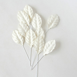 Набор листьев розы на стебельке "Белые", 20 шт (Craft)