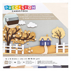 Набор кардстока 30х30 см "Precision Cardstock. Neutral", 60 листов (American Crafts)