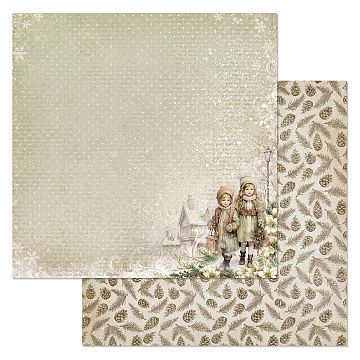 Бумага "Винтажный Новый Год. Мальчик и девочка" (ScrapMania)