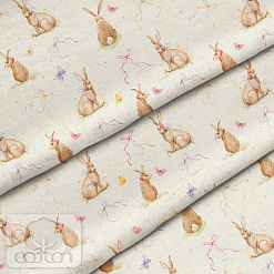 Отрез ткани 79х50 см "Заяц русак" (Cotton)