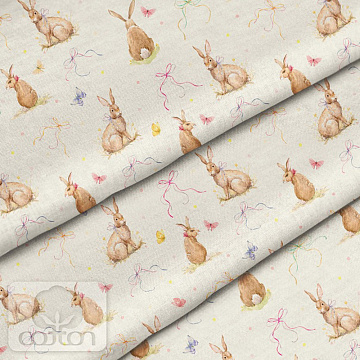 Отрез ткани 79х50 см "Заяц русак" (Cotton)