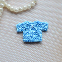Вязаное украшение "Распашонка детская", цвет голубой, 4 см (ScrapMania)