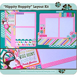Набор бумаги 30х30 см с наклейками "Hippity Hoppity. Пасхальный кролик", 6 листов (Echo Park)