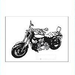 Штамп "Мотоцикл 14", 5х3,8 см (Арт-кладовая)