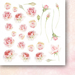 Набор бумаги 15х15 см "Rose wine. Цветы", 24 листа (Paper Heaven)