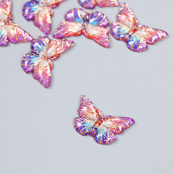 Акриловое украшение "Бабочка с золотыми точками. Фиолет", 1,5х2,3 см (АртУзор)