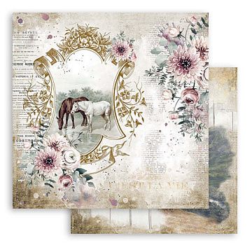 УЦЕНКА Бумага 30х30 см "Romantic horses. Lake" (Stamperia)
