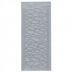 Контурные наклейки "Облака", лист 10x24,5 см, цвет серебро