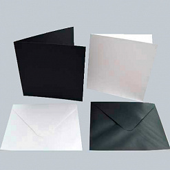 Набор заготовок для открыток 12,7х17,8 см "Белые и черные прямоугольные" (DoCrafts)