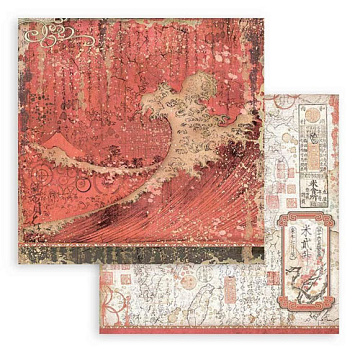 УЦЕНКА Бумага 30х30 см "Sir Vagabond in Japan. Red texture" (Stamperia)