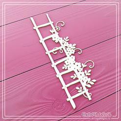 Чипборд "Лестница с цветами", 4,5х12 см (СкрапМагия)