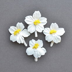 Набор бумажных цветочков "Белые лютики", 4 шт (ScrapBerry's)