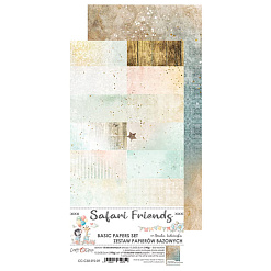 Набор бумаги 30х15 см "Safari friends. Для вырезания. Карточки", 18 листов (CraftO'clock)