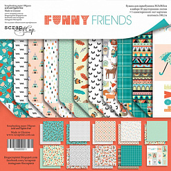 Набор бумаги 30х30 см "Funny Friends", 11 листов (Скрапмир)