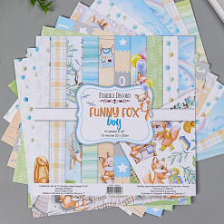 Набор бумаги 20х20 см "Funny fox boy", 10 листов (Фабрика Декору)