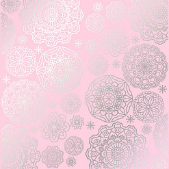 Бумага с фольгированием "Silver Napkins Pink. Серебряные салфетки на клубничном" (Фабрика Декору)FDFMP-18-010)