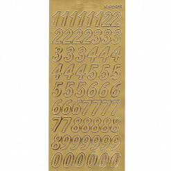Контурные наклейки "Большие цифры", цвет золото (JEJE)