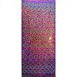 Контурные наклейки "Переливающиеся цветы", лист 10x24,5 см, цвет розовый (JEJE)