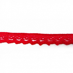 Лента кружевная хлопковая "Красная", ширина 1,2 см, длина 0,9 м (Рукоделие)